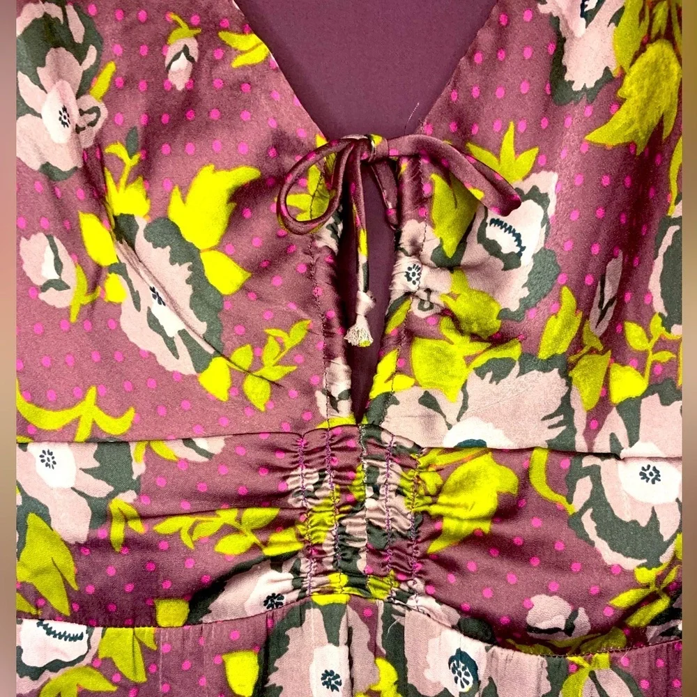Free People Women’s Morning Light Floral Print Ruched Dress Size 2! - Picture 12 of 13